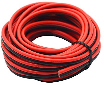 TUOFENG 14 AWG Silicona Alambres Eléctricos 20 metros [Negro 10 m Rojo 10 m] 2 Conductor Cable paralelo Línea Suave y flexible 2.1 mm² Conexión Cables de cobre estañado sin oxígeno
