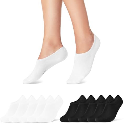 10 Paar Füßlinge Herren No Show Sneaker Socken Baumwolle Schwarz/Weiß 43-46 (16805)