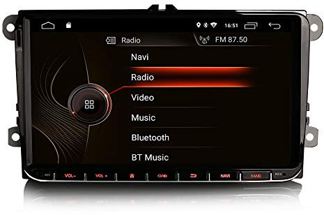 ERISIN 9 Inch Android 10.0 Car Stereo for VW Passat Golf MK 5/6 Touran Polo EOS Support GPS Sat Nav Carplay Android Auto DSP Bluetooth Wifi 4G DAB+ TPMS Mirror Link 2GB RAM+16GB ROM