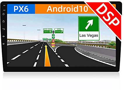 JOYX PX6 DSP Android 10 Autoradio Mit GPS Navi - 4G+64G - Rückfahrkamera KOSTENLOS - 10.1 Zoll HD Bildschirm - 1 Din - Unterstützen DAB HDMI 4K-Video AHD-Kamera Lenkradsteuerung 4G WiFi BT Carplay