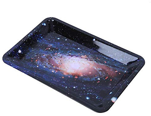 Oumefar Bandeja de hojalata creativa para enrollar cigarrillos, placa de almacenamiento de humo, bandeja de rodillo para fumar para hombre, padre, oficina, almacenamiento en la habitación, 18 x 12,5 c