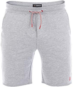 riverso RIVMax Short de Sport pour Homme en Coton Noir Rouge Bleu Gris Rose Vert S M L XL 2XL 3XL 4XL 5XL - Gris - Large