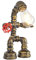 Kaj Hejmo Water Pipe Robot Style Tischlampe- Vintage Industrial Tischlampe-Steampunk Lampe Eisen Retro Nachttischlampe für Vintage Möbel Dekorationen (Bronze-Style A)