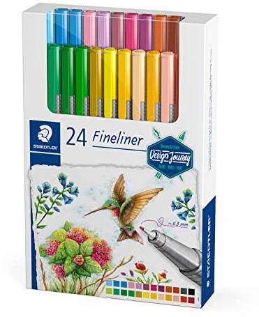 STAEDTLER triplus fineliner 334 – 24 Farben, 0,3 mm | Dreikantiger Schaft, metallgefasste Spitze – ergonomisch – Art.-Nr. 334 C24-C