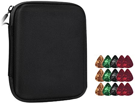 DEWU Gitarren-Plektrum-Halterung, Aufbewahrungsbox, Tasche, Gitarrenzubehör, Plektren, zufällige Farbe