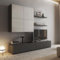 lukmebel Inbox Wohnwand Minimalistisches modernes Universalregal RTV-Schrank Dezentes Design Stilvoll Sehr Funktionell Zähmen Sie Ihre Kabel Langlebig Sieht wie Marmor aus, Graphit