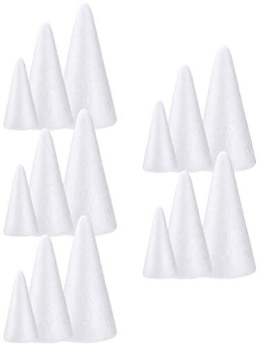 EXCEART 30 conos de espuma para árbol de Navidad, conos de espuma para manualidades, conos de espuma para árbol de Navidad, bolas de espuma sin terminar para arreglos florales, manualidades, bola de