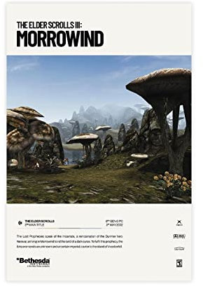 The Elder Scrolls III Morrowind (2002) Videospiel-Poster, Leinwand-Poster, Wandkunst, Dekoration, Bild für Wohnzimmer, Schlafzimmer, Dekoration, ohne Rahmen, 20 x 30 cm