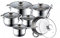 Batería de Cocina de Acero Inoxidable 12 Piezas - Válida para Inducción - Cazuelas y Ollas (Inox)
