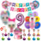 Lol Geburtstag Deko 9 Jahre 48 Stück, Lol überraschung Luftballon 9.Geburtstag, Lol Puppen Folienballon 9, Lol Ballon Latex, Cake Topper Happy Birthday Girlande Banner Jungen Mädchen Party