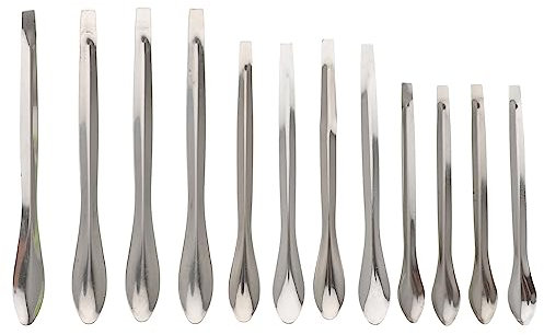 ULTECHNOVO Mini Spatula 12pcs Micro Lab Spoon Stainless Steel Spatula Metal Scraper Micro Scoop Spatula Chemistry Lab Sampling Measuring Spoon Useful Metal Measure Scoop Metal Spatula