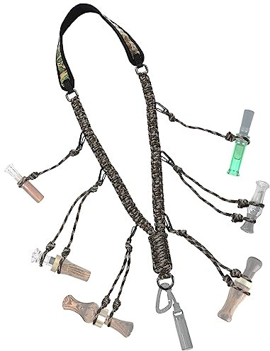 PAMASE Duck Call Lanyard – Entenjagdzubehör Pfeife mit 10 abnehmbaren Schlaufen, Goose Call Raubfischausrüstung für Outdoor-Jagd – Camo ohne Entenruf
