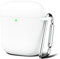 Oakxco für Airpods Hülle Silikon Bunt Matt Glatt Dünn Weich Gummi Airpods 1/2 Generation Case, Mädchen Einfarbig Hart Plastik Slim TPU Aesthetic Silikonhülle mit Karabiner, Weiß Weiss