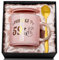 Doublewhale Mug 60 Ans Anniversaire Femme - Idée Cadeau Original - 400ml Rose Céramique Marbrée Tasse