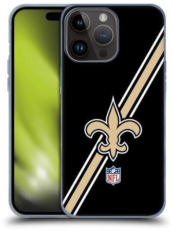 Head Case Designs Offizielle NFL Streifen New Orleans Saints Logo Gelhülle [Militärischer Schutzgrad] Kompatibel Mit Apple iPhone 15 Pro Max Und Kompatibel Mit MagSafe