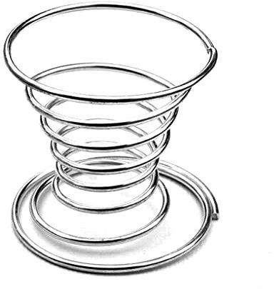EIOLWJIEO Métal Coquetiers en Acier Inoxydable Spirale Titulaire Petit Déjeuner Ustensile Restaurant Cuisine Flexible Antiadhésif Lavable Support