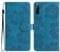LMFULM® Case for Sony Xperia L4 XQ-AD52 XQ-AD51 (6.2 Inch) PU Leather Case Magnetic Phone Protective Cover Wallet Stand Cover Flip Case Embossing Large Floral Blue
