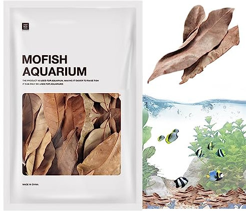 Aquarium Laubstreu, Natürlicher Wasseraufbereiter, Verhindert Schädliches Bakterielles Wachstum Senkt Den PHWert, Getrocknete Longan Blätter Dekoration Für Aquarien, Aquarium