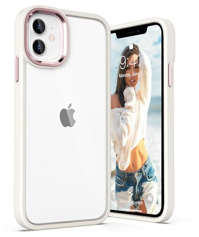 ULAK Clear iPhone 12/12 Pro Case, Anti-Yellow Transparent Shockproof Rugged Cover, Soft TPU Hard Bumper Safe Grip Protective Light Cover - White