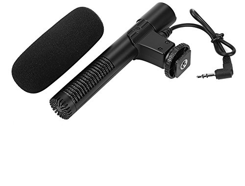 KKPLZZ Leichtes, tragbares Kondensatormikrofon mit Windschutz für Kamera-Camcorder