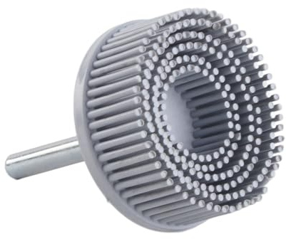 2 Inch Bristle Disc Emery Rubber Abrasive Brush Polishing Grinding Wheel for Burr Rust Removal, for Metal Finishing and Cleaning, Suitable for Electric Drill (White)