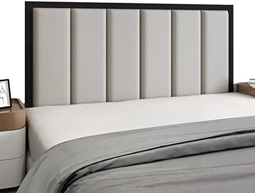 Tête de lit capitonnée avec Panneaux muraux en Simili Cuir 3D Auto-adhésifs,décoration Murale Moderne pour Chambres à Coucher,Salons (Couleur: Gris,Taille: 180 cm)
