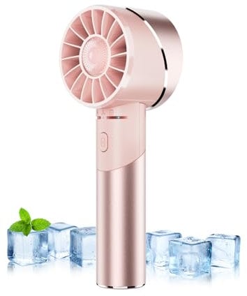Wastou Ventilador de mano, USB Recargable Turbo Ventilador Portátil, 2600mAh Batería Mini Ventilador Personal, Pequeño Ventilador de mano de bolsillo para viajes Camping al aire libre (Rosa)