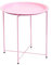 Eiauiuo Beistelltisch Rund Metallrahmen Couchtisch mit Abnehmbarem Tablett Beistelltisch Faltbare Stangenbeine Stabil Wohnzimmertisch Sofatisch Nachttisch Kaffeetisch (Color : Rosa)