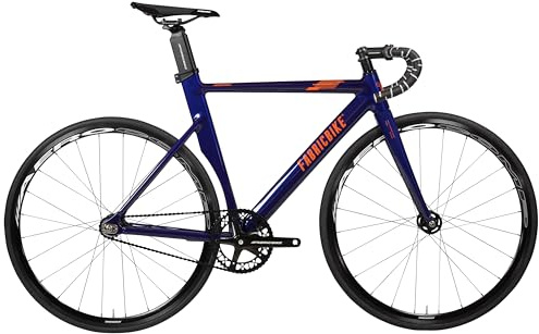 FabricBike Aero – Fixed Gear Fahrrad, Single Speed Fixie komplett Nabe, Aluminiumrahmen und Gabel aus Carbon, Räder 28, 5 Farben, 3 Größen, 7,95 kg (Größe M)