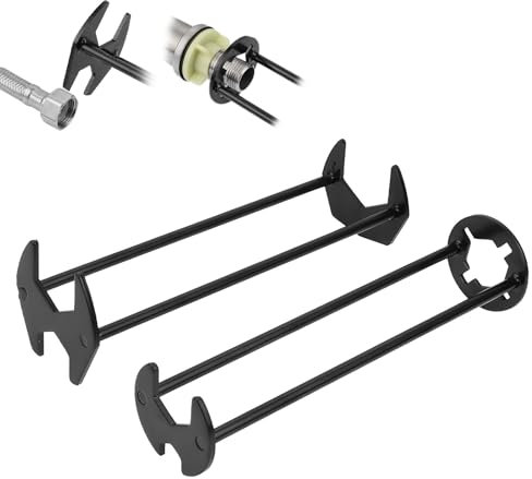 2Pcs Multifunctional Basin Wrench, 7 Sizes Tap Tool, Sink Plumbers Spanner, Universal Under Sink Wrench for Kitchen Bathroom Narrow Space