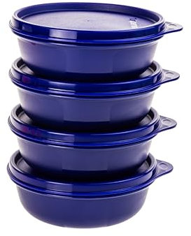 Generisch TW Hitparade Schüssel Behälter 4x 300 ml Blau Brotdose Snackbox Aufbewahrungsbox (inkl. 1x Spruchtier)
