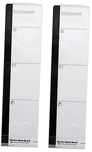 SHOWERORO Monitor Memoboard 2 Stück Transparent Mit Stark Klebender Haftung Schlank Leicht Ohne Werkzeug Für Computerbildschirm Büro Notizenhalter