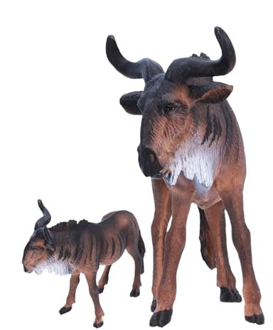 Gnu-Figur – realistische Tierfigur aus hochwertigem Kunststoff | Lehr- und Lernspielzeug für pädagognitives Tiermodell | perfektes Ornament und Geschenk für L