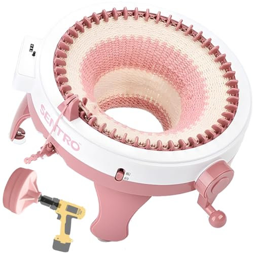 Tiny Thinkers Sentro Strickmaschine XL – Inkl. Drehadapter & E-Book – Strickmühle mit 48 Nadeln – Bis zu 20x schneller Stricken – Komplettes Strickset für Anfänger und Fortgeschrittene