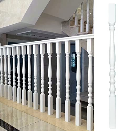 Barandillas de madera blancas for escaleras - 85 cm/95 cm de altura, con husillos de madera maciza for uso interior y exterior (paquete de 1/4/10/20)(85cm/33.5in 4 Pack)