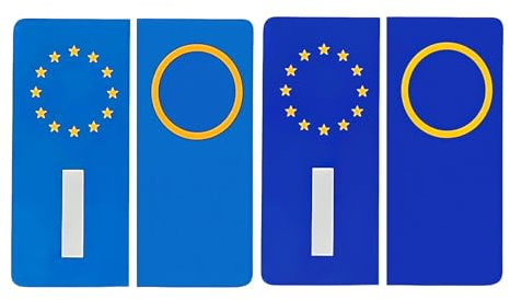 DmDoyy 4 Stück Kennzeichen Aufkleber Schwarz EU Blau, Reflektierende Kennzeichen-Abdeckaufkleber, Nummernabdeckungsaufkleber
