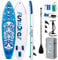 FunWater Aufblasbares Stand Up Paddle Board Multifunktionale Paddelboards mit Flossen, Knochleine, SUP Pump, Paddel, Sup-Rucksack, Für Erwachsene und Aller Könnensstufen (10'6-Tiki VOLL BLAU)