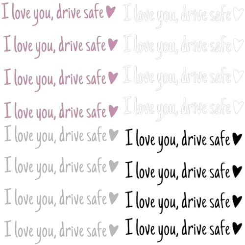 16 Stück I Love You Drive Safe Aufkleber, I Love You Drive Safe Sticker, Ich Liebe Dich Fahr Vorsichtig Aufkleber, 11 * 2 cm Auto Spiegel Aufklebers Spruch für Rückspiegel Frauen Männer