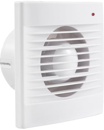cupeohome Badlüfter 100mm mit Rückschlagventil, 142m³/h Abluftventilator, Rohrventilator, für Badezimmer, Küchen und Schlafzimmer den Einbau in Fenster und Wände, Weiß