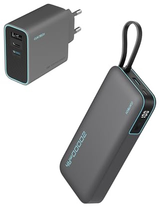 CUKTECH USB C Ladegerät 65W+CUKTECH 20000mah Power Bank 45W