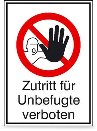 Betriebsausstattung24 Warn-Kombischild „Zutritt für Unbefugte verboten“ - Sicherheitsschild/Warnschild - Betriebssicherheit - Folie, 10,5 x 14,8 cm