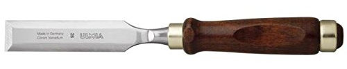 Stechbeitel 40 mm mit braunem Ulmer Holzheft polierte Klinge
