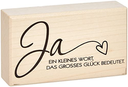 Rayher Hobby Rayher 28882000 Stempel, Ja- ein kleines Wort, das großes Glück bedeutet, 5 x 9 cm, Nicht Zutreffend