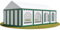 TOOLPORT Festzelt Partyzelt 4x8 m Premium, hochwertige PVC Plane 750 N in grün-weiß 100% wasserdicht mit Bodenrahmen