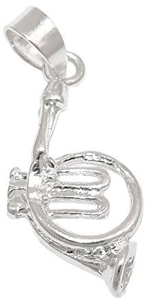 Anhänger 18x9mm Musikinstrument Horn Silber 925