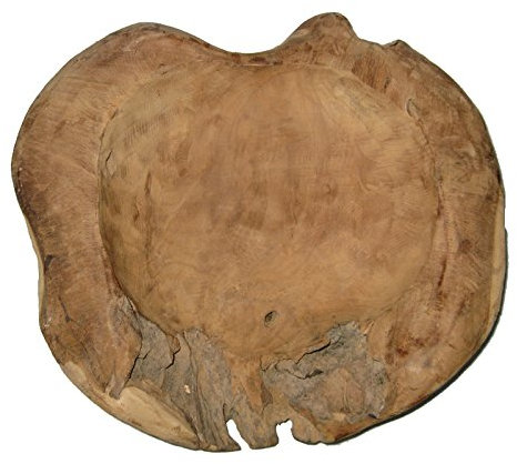Cornbay Exklusive Wurzelholz-Schale 30 cm aus massivem Teak-Holz Natur