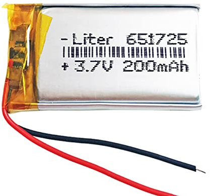 Akku 651725 LiPo 3.7V 200mAh 0.74Wh 1S 5C Liter Energy Battery Lithium Polymer Batterien Schutzplatine für Elektronik Wiederaufladbar - Nicht geeignet für Funksteuerung 27x17x7mm (200mAh|651725)