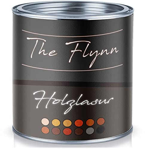 The Flynn hochwertige Holz-Lasur für längere Lebzeit von Holz wetterfest atmungsaktiv Lichtbeständig aromatenfrei tropfgehemmt UV-beständig (10 L, Nussbaum)