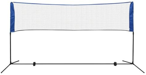 vidaXL Badmintonnetz mit Tasche 3 Bälle Höhenverstellbarer Rahmen Federballnetz Volleyballnetz Badminton Set Tennisnetz Netz Federball 300x155cm