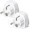 kwmobile 2x Adattatore da presa UK a EU - 2x Adattatore da viaggio da presa inglese ad europea - Set di 2 pezzi da presa 3-pin in Schuko - bianco